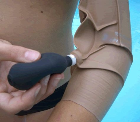 Shower bathe swim with a waterproof PICC line protector