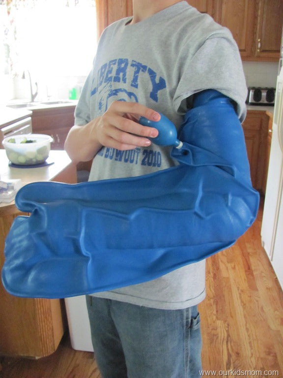 Mom bloggers review DryPRO waterproof cast cover for kids