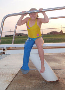 Swimming underwater with a cast