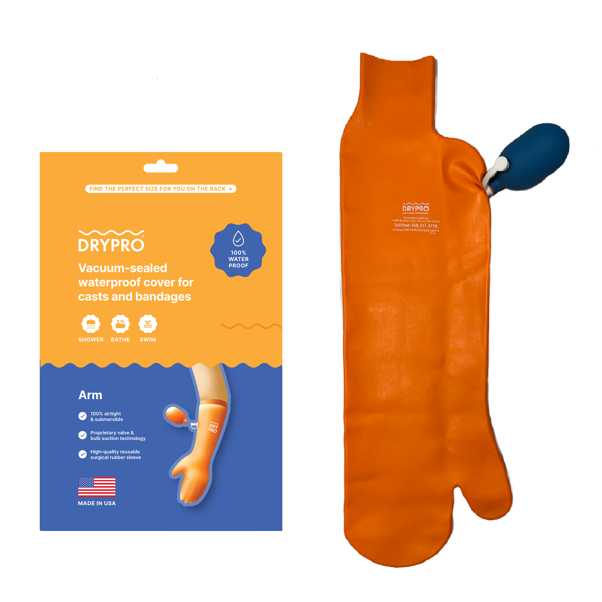 DRYPRO Waterproof Arm Cast & Wound Cover | DRYPRO .