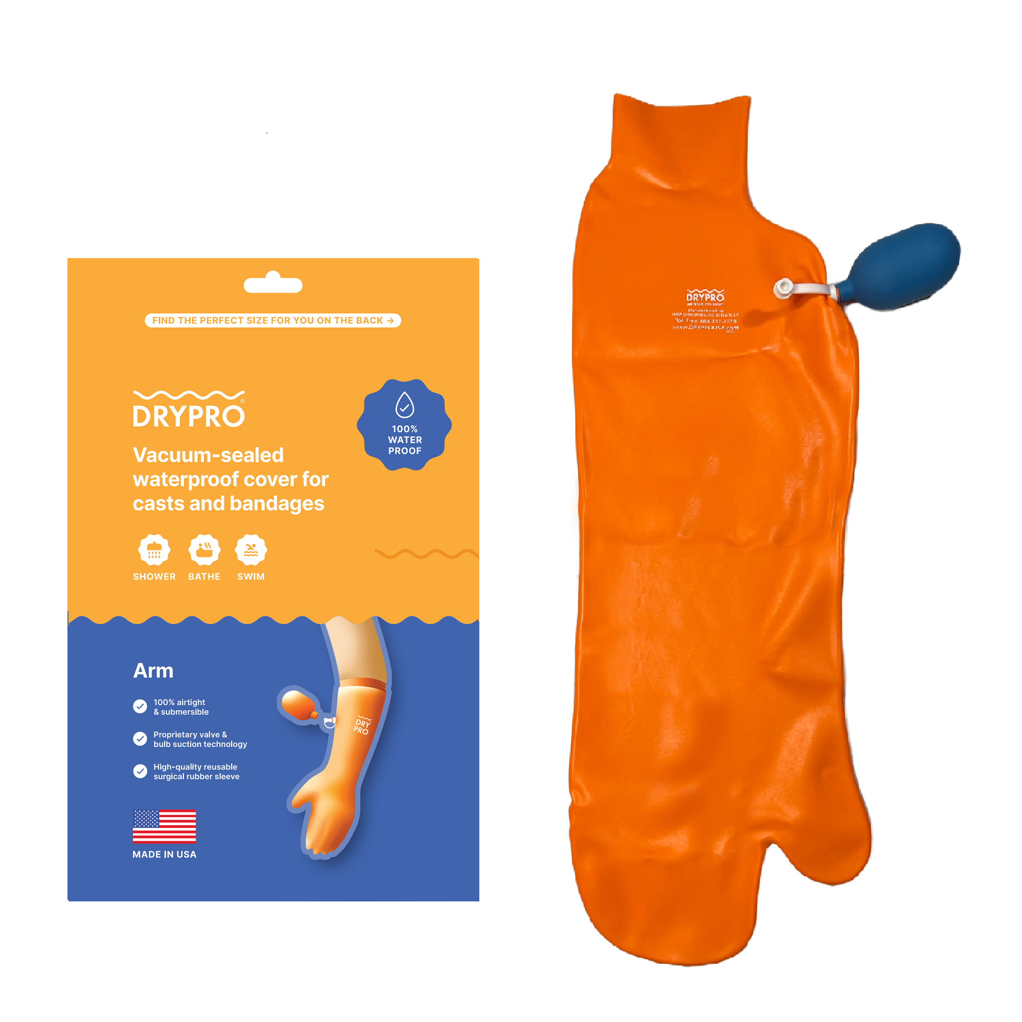 DRYPRO Waterproof Arm Cast & Wound Cover | DRYPRO .