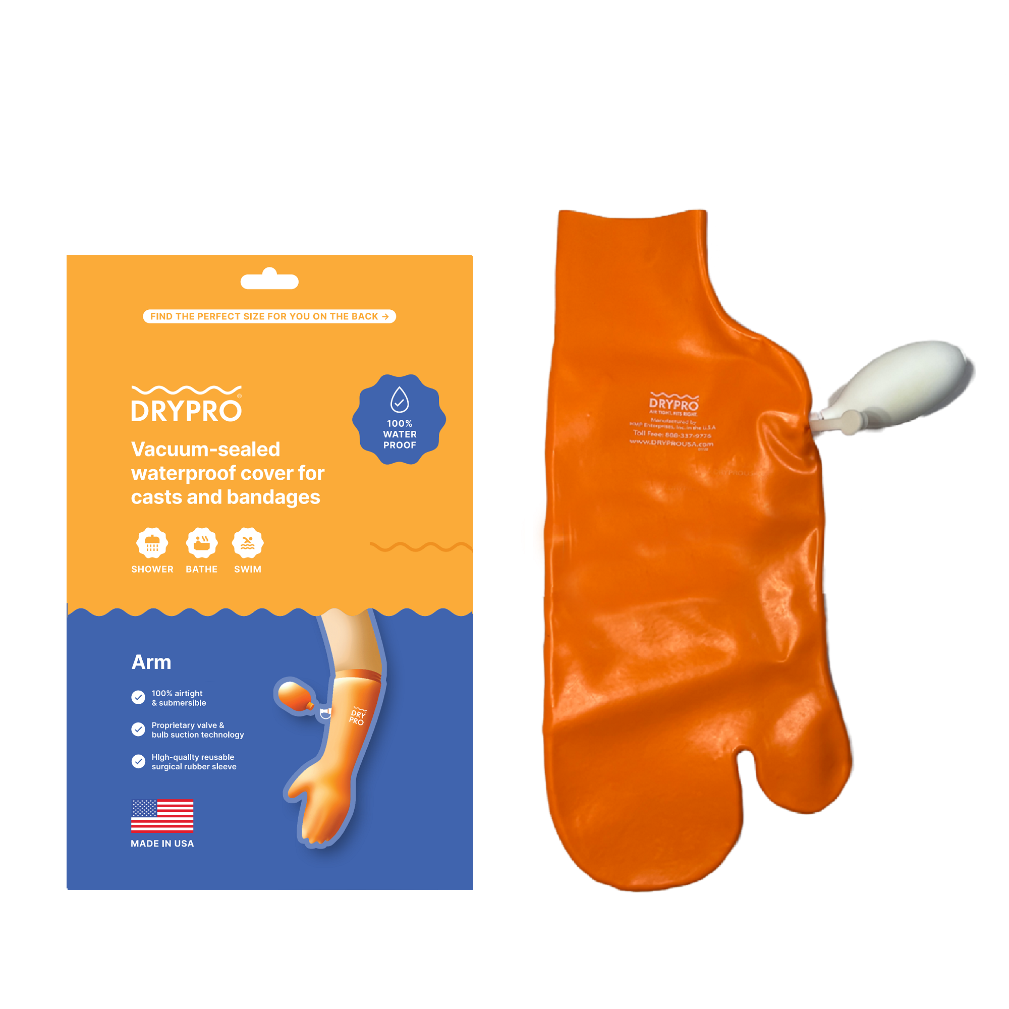 DRYPRO Waterproof Arm Cast & Wound Cover | DRYPRO .