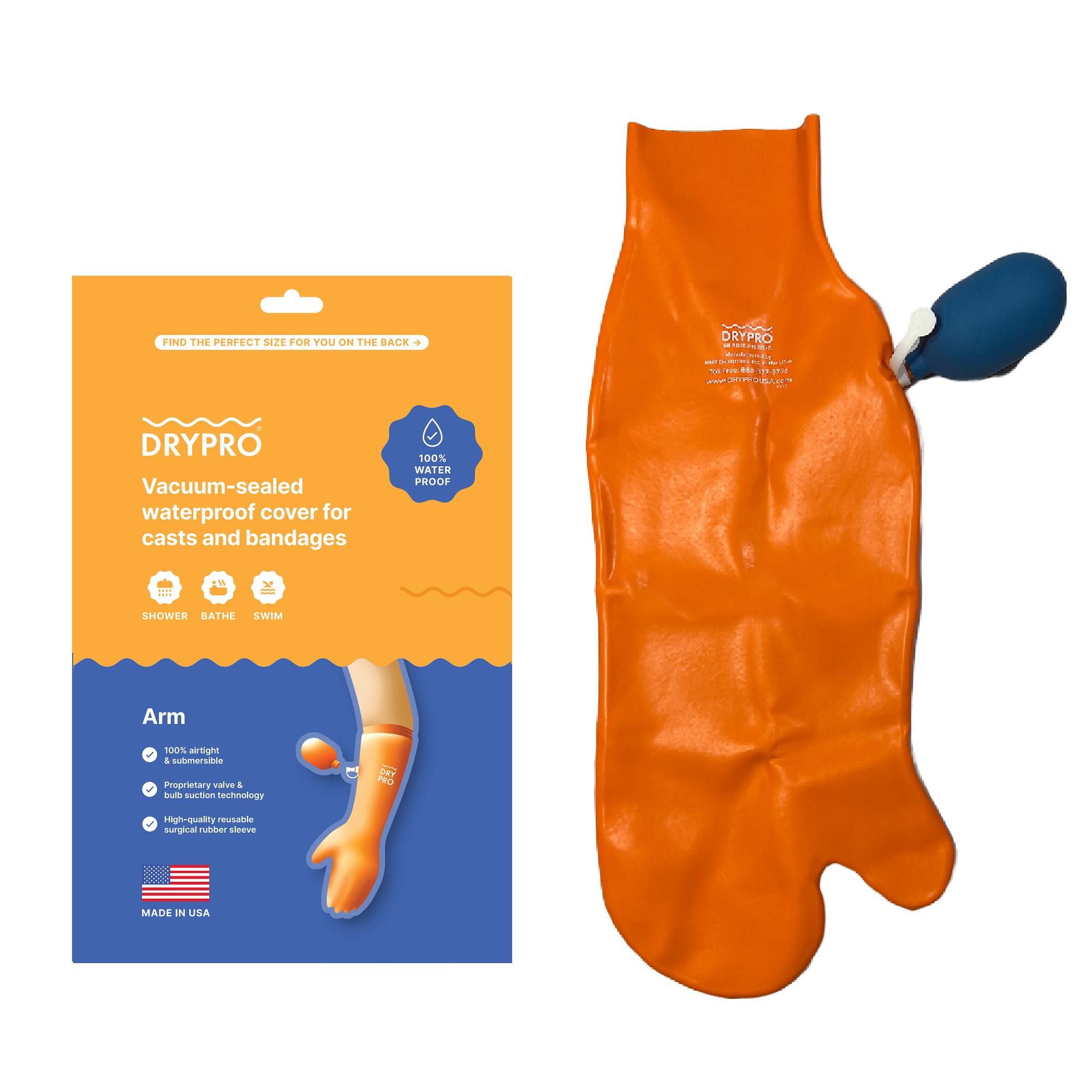 DRYPRO Waterproof Arm Cast & Wound Cover | DRYPRO .